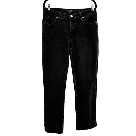 Riders by Lee Jeans Women's 10 M Black Straight Leg Mid-Rise Casual Mom  Jeans